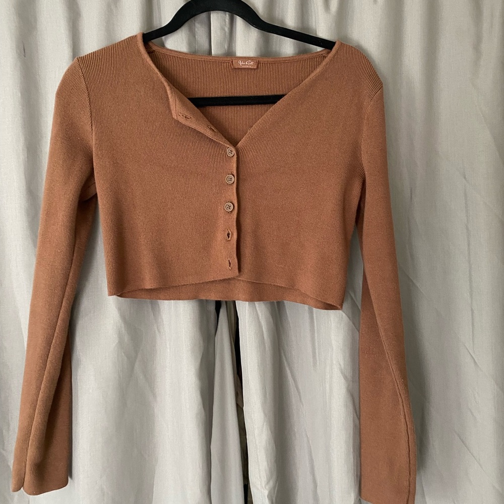 brown cropped sweater